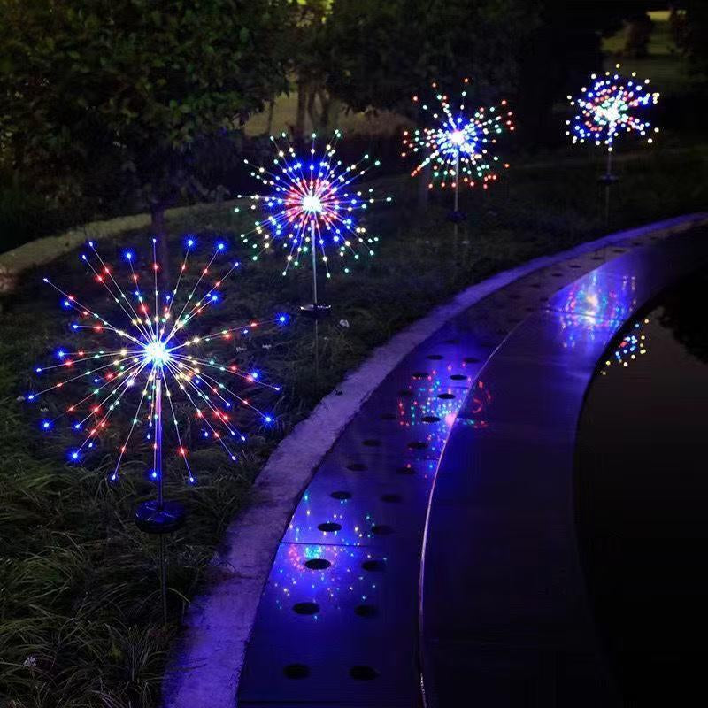 Solar Lights Outdoor Fireworks Lights, Dandelion Lights, Outdoor Lawn, Courtyard, Garden, Festival Party Decoration Lights