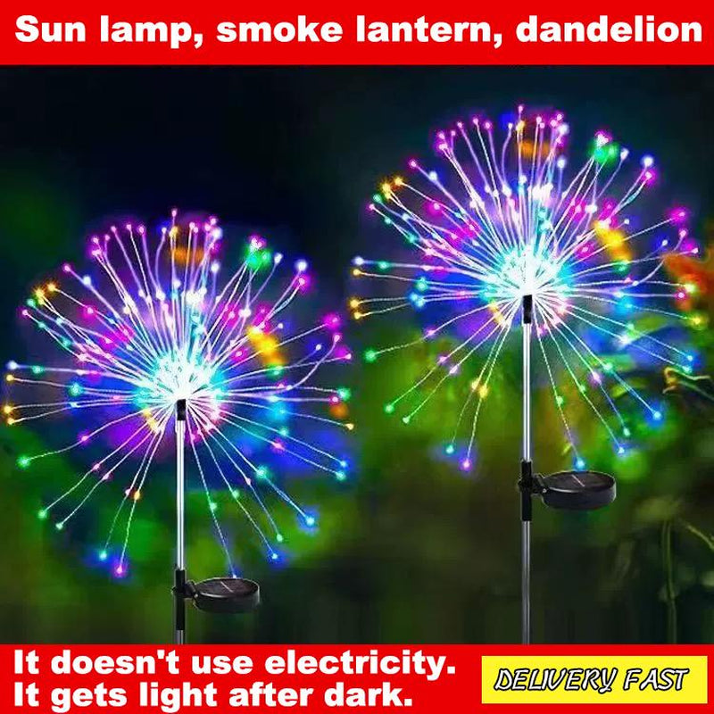 Solar Lights Outdoor Fireworks Lights, Dandelion Lights, Outdoor Lawn, Courtyard, Garden, Festival Party Decoration Lights