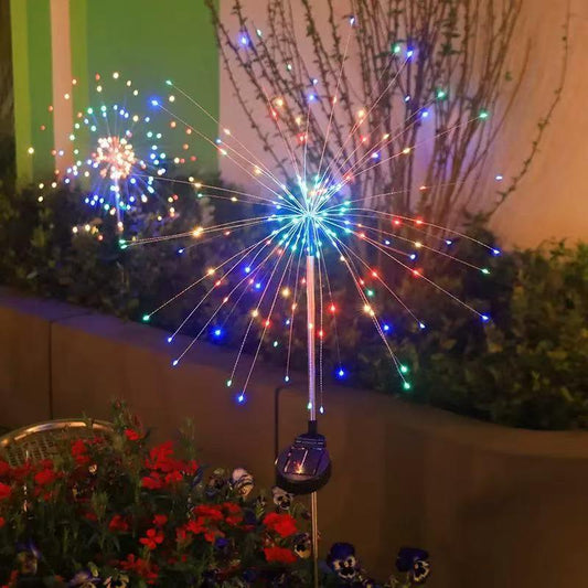 Solar Lights Outdoor Fireworks Lights, Dandelion Lights, Outdoor Lawn, Courtyard, Garden, Festival Party Decoration Lights